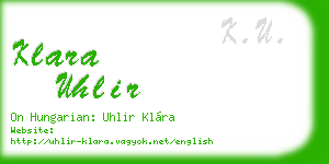 klara uhlir business card